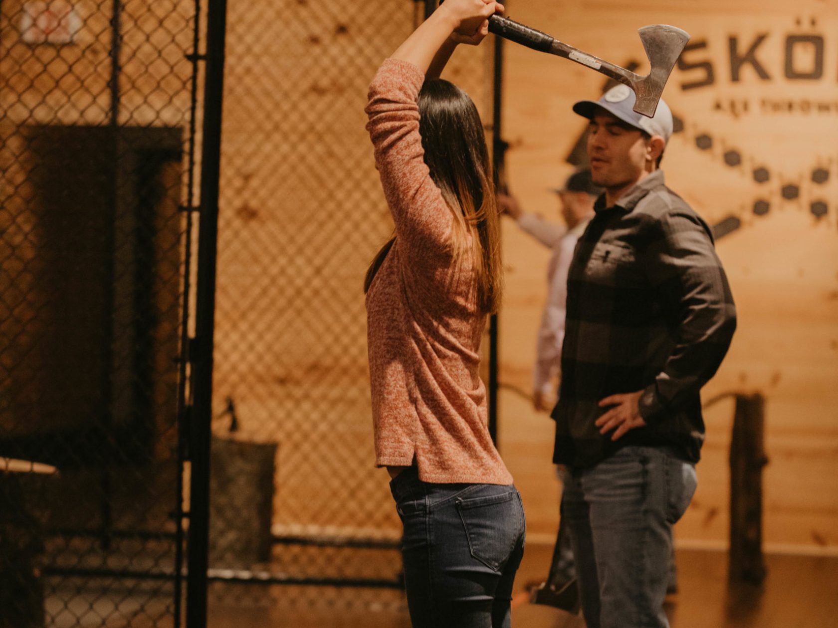 a person holding a baseball bat